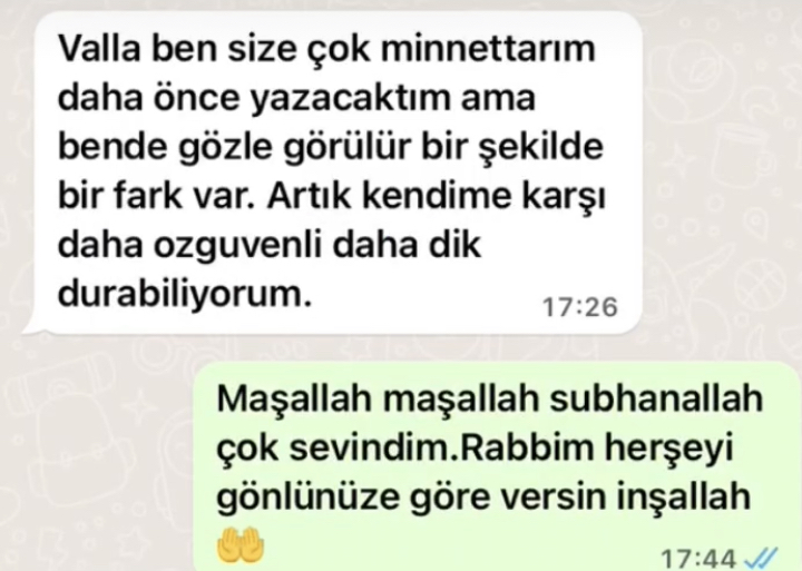 ÖZGÜVEN ÇALIŞMASI  SONUCU 