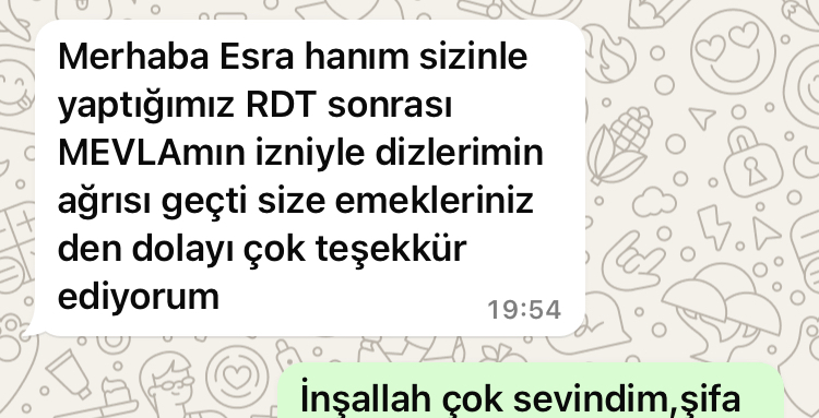 DİZ AĞRISI İLE İLGİLİ SONUCUMUZ