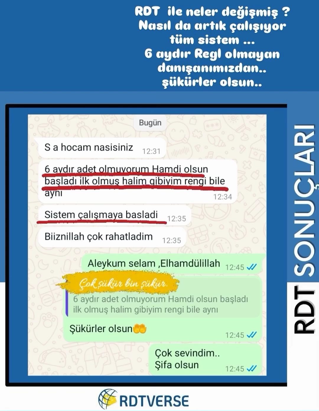 6 Aydır REGL OLMAYAN DANIŞANIMIZIN RDT SONUCU